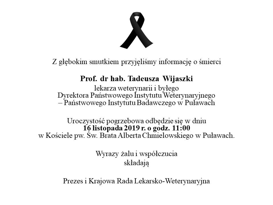 kondolencje Tadeusz Wijaszka
