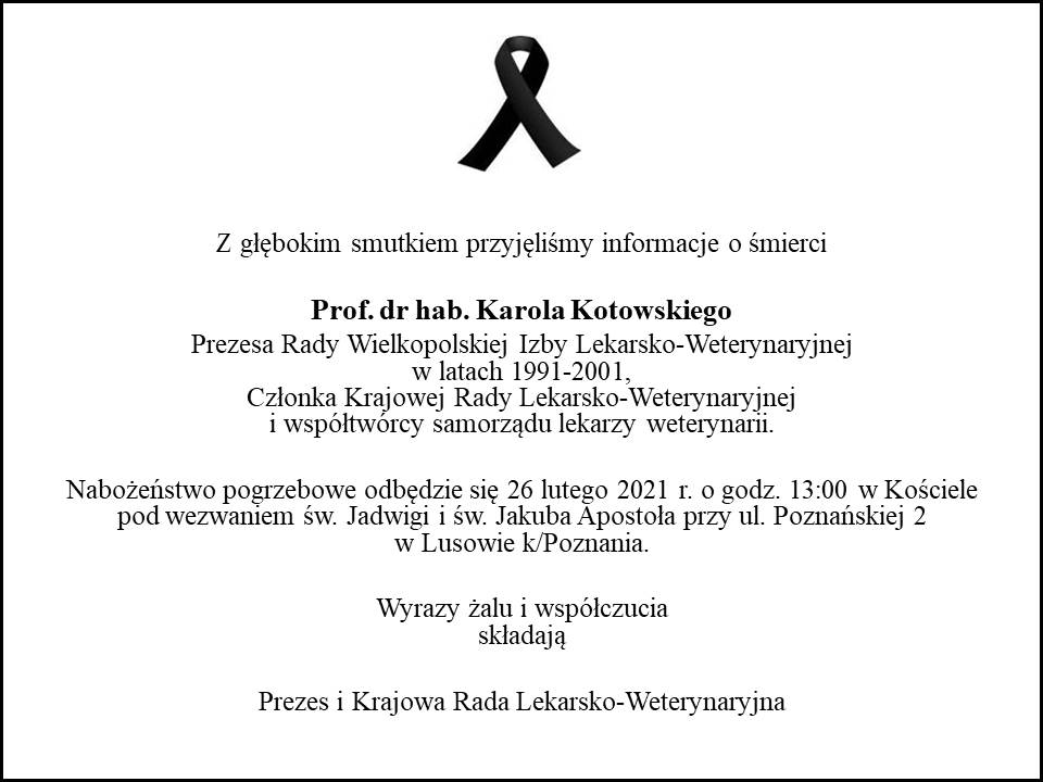 nekrolog kondolencje Karol Kotowski