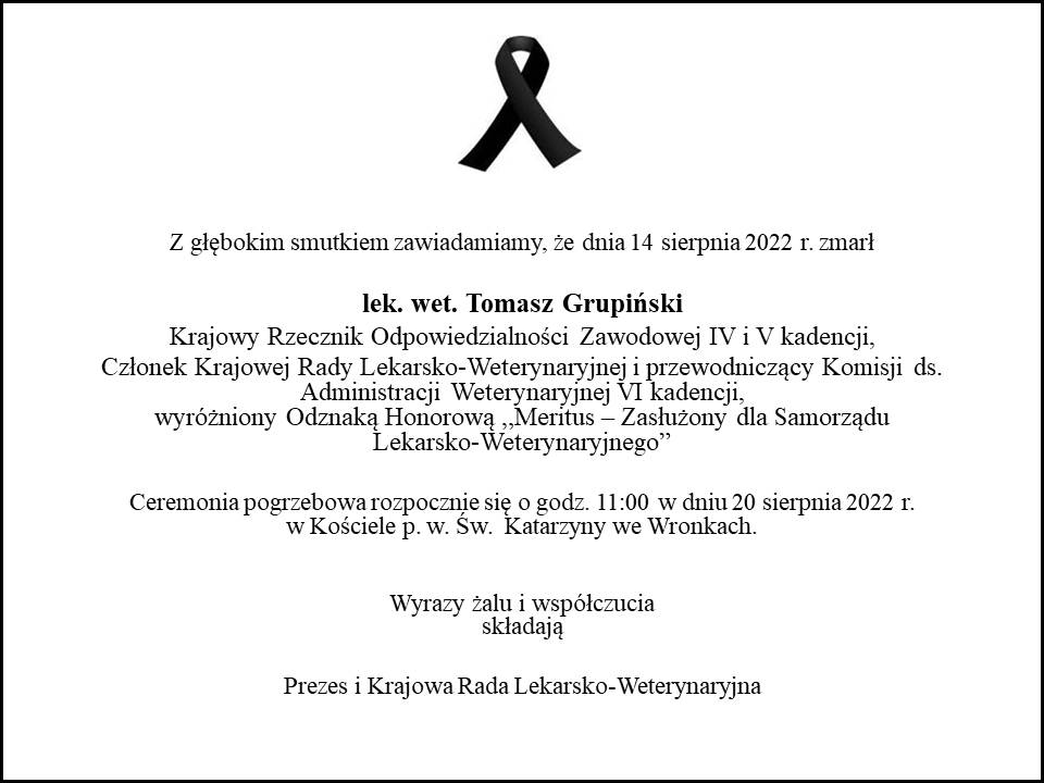 nekrolog Grupiński pogrzeb