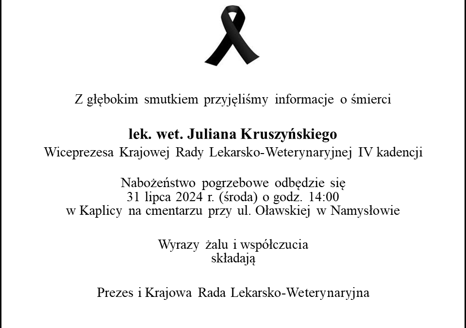 Nekrolog – Julian Kruszyński