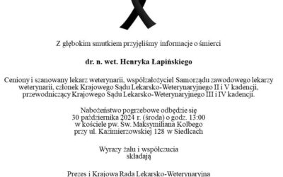 NEKROLOG – DR N. WET. HENRYK ŁAPIŃSKI