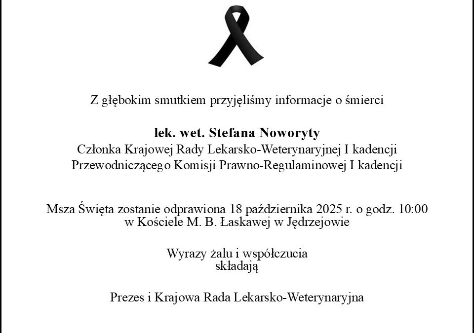ZMARŁ LEK. WET. STEFAN NOWORYTA