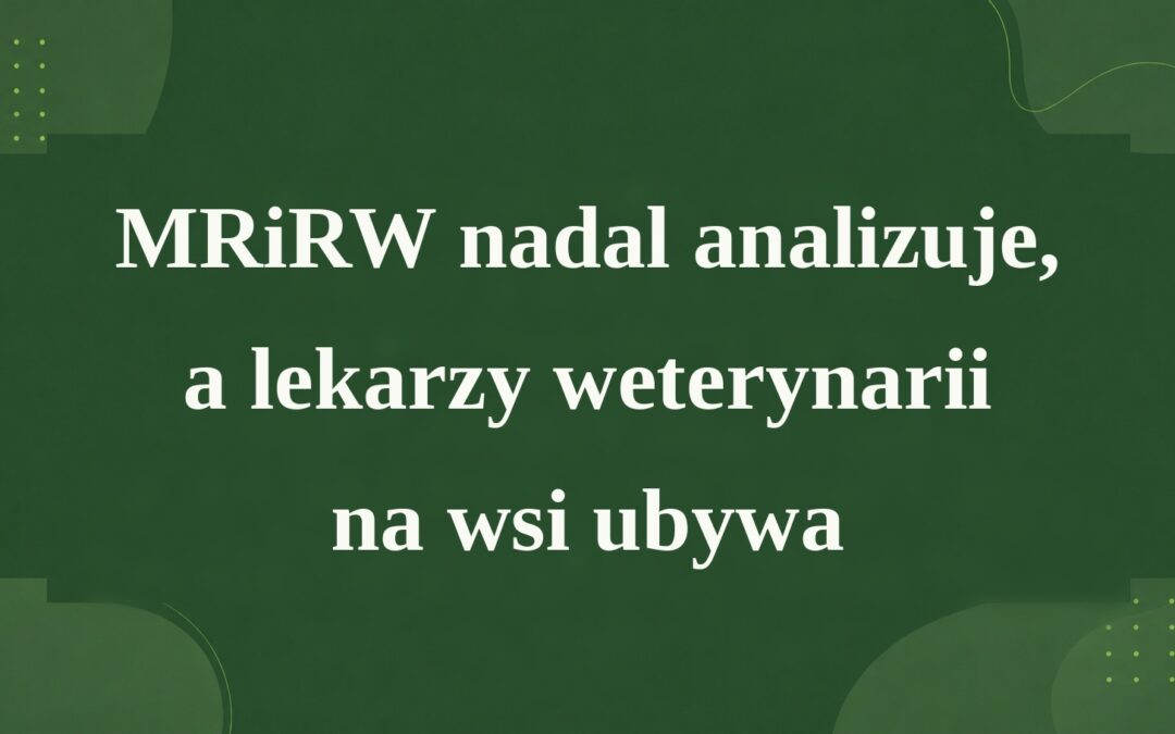 MRiRW NADAL ANALIZUJE, A LEKARZY WETERYNARII NA WSI UBYWA