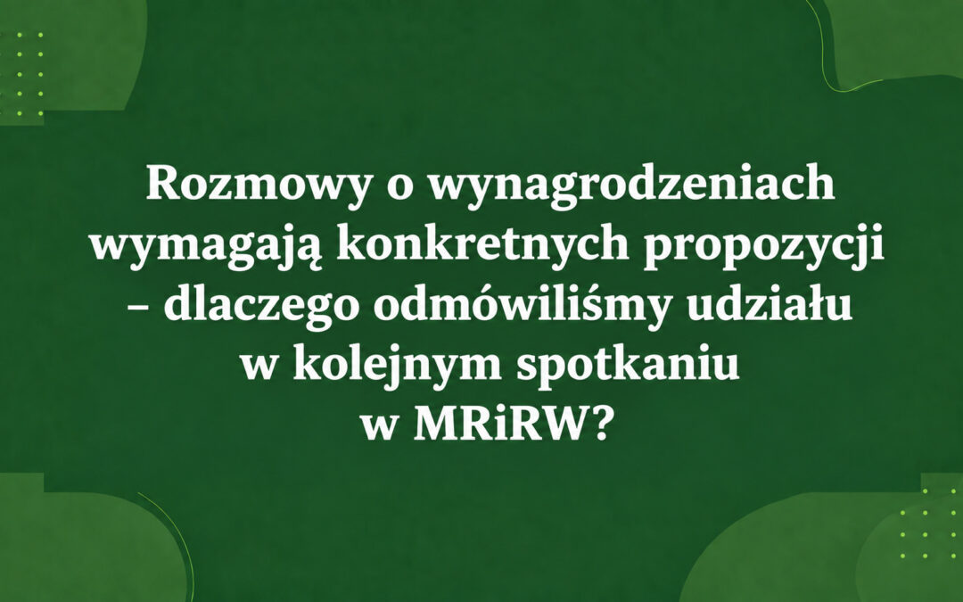 KORESPONDENCJA Z MRIRW WS. SPOTKANIA DOT. WYNAGRODZEŃ